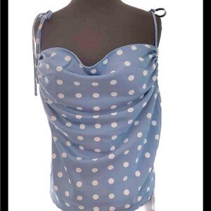 NWT Versona Satin Polka Dot Top size L